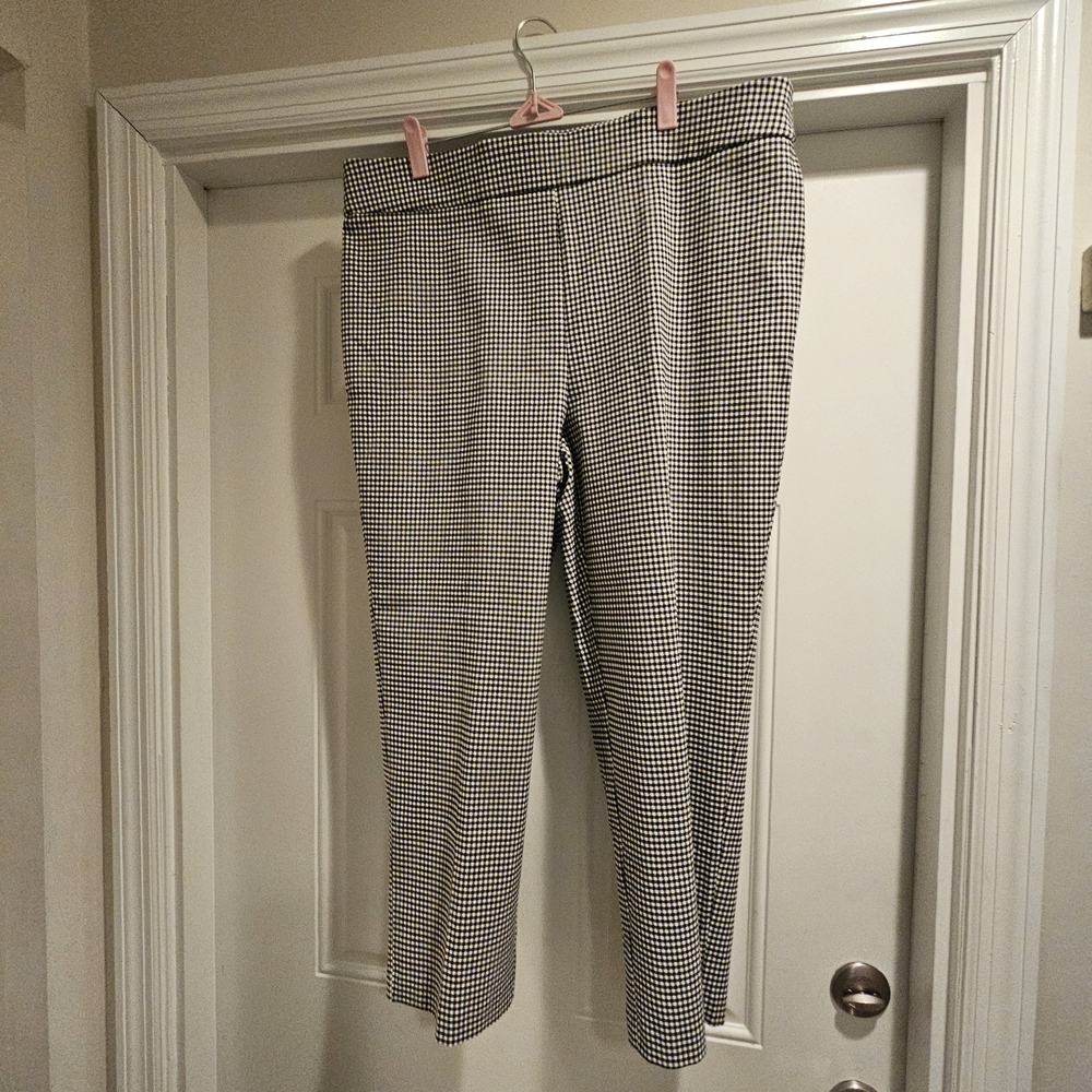 Jules & Leopold Black and White Houndstooth Cropped Pants